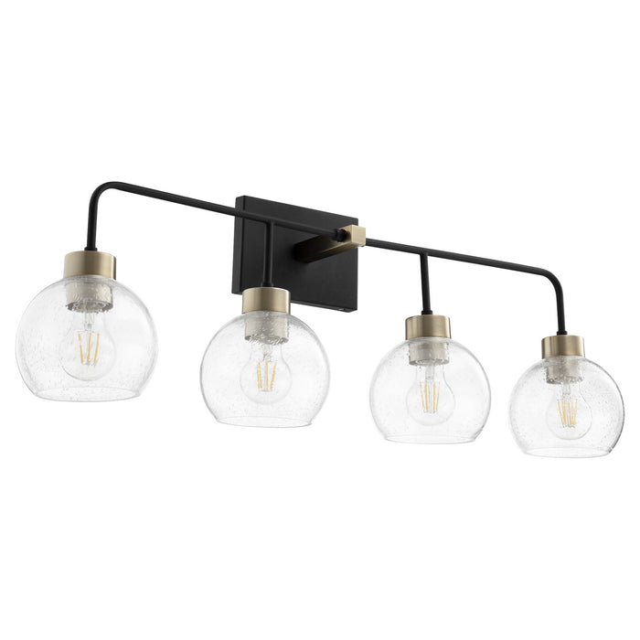 Quorum - 532-4-6980 - Four Light Vanity - Lacy - Noir w/ Aged Brass