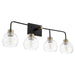 Quorum - 532-4-6980 - Four Light Vanity - Lacy - Noir w/ Aged Brass