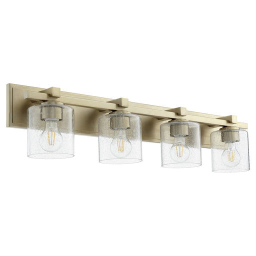 Quorum - 5369-4-280 - Four Light Vanity - Aged Brass w/ Clear/Seeded