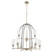 Quorum - 607-9-6980 - Nine Light Chandelier - Espy - Noir w/ Aged Brass