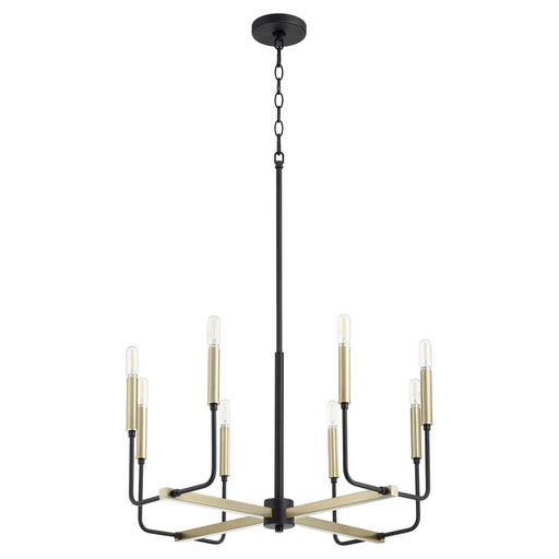 Quorum - 631-8-6980 - Eight Light Chandelier - Lacy - Noir w/ Aged Brass
