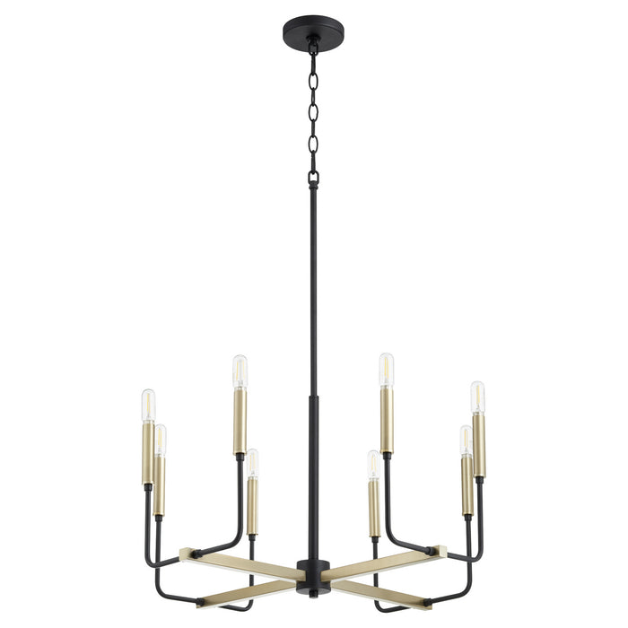 Quorum - 631-8-6980 - Eight Light Chandelier - Lacy - Noir w/ Aged Brass