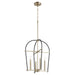 Quorum - 687-4-6980 - Four Light Entry Pendant - Espy - Noir w/ Aged Brass