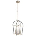 Quorum - 687-6980 - Four Light Entry Pendant - Espy - Noir w/ Aged Brass
