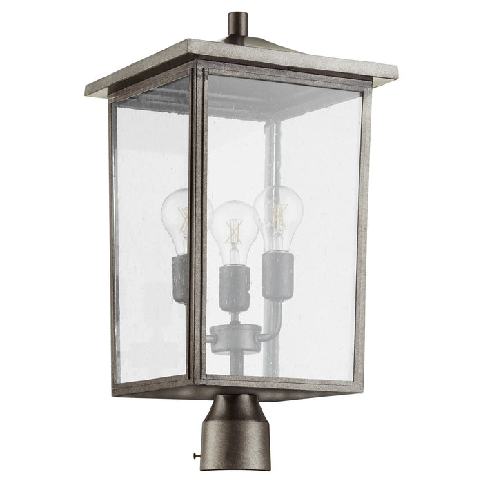 Quorum - 724-11-37 - Three Light Post Mount - Riverside - Weathered Zinc