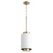 Quorum - 8008-0880 - One Light Pendant - Studio White / Aged Brass
