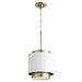 Quorum - 8010-0880 - One Light Pendant - Studio White / Aged Brass