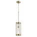 Quorum - 809-80 - One Light Pendant - Aged Brass w/ Clear Chisseled Glass