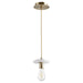 Quorum - 822-0680 - One Light Pendant - Aged Brass w/ White Marble