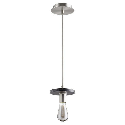 Quorum - 822-1565 - One Light Pendant - Satin Nickel w/ Black Marble