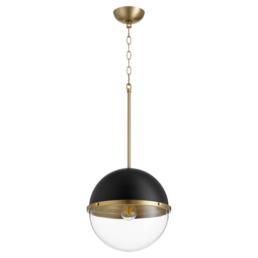 Quorum - 83-12-6980 - One Light Pendant - Noir w/ Aged Brass