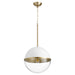 Quorum - 83-14-0880 - One Light Pendant - Studio White w/ Aged Brass