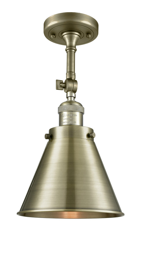 Innovations - 201F-AB-M13-AB-LED - LED Semi-Flush Mount - Franklin Restoration - Antique Brass