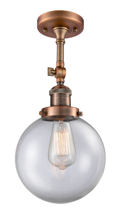 Innovations - 201F-AC-G202-8-LED - LED Semi-Flush Mount - Franklin Restoration - Antique Copper