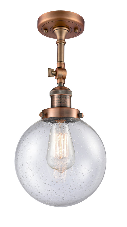 Innovations - 201F-AC-G204-8-LED - LED Semi-Flush Mount - Franklin Restoration - Antique Copper