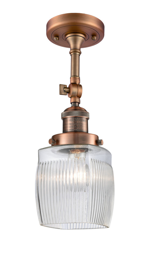 Innovations - 201F-AC-G302-LED - LED Semi-Flush Mount - Franklin Restoration - Antique Copper