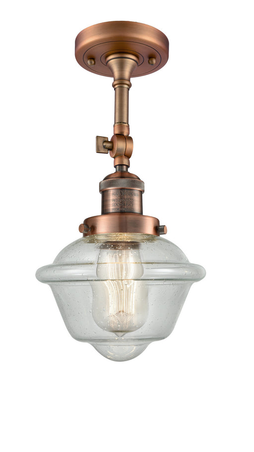 Innovations - 201F-AC-G534-LED - LED Semi-Flush Mount - Franklin Restoration - Antique Copper