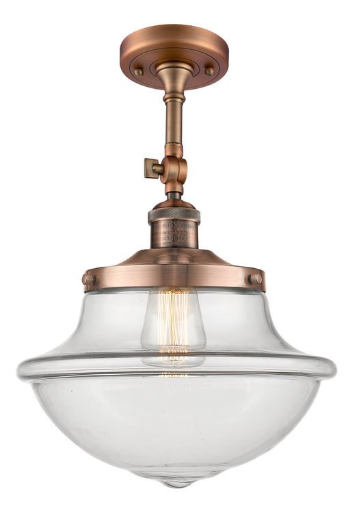 Innovations - 201F-AC-G542-LED - LED Semi-Flush Mount - Franklin Restoration - Antique Copper