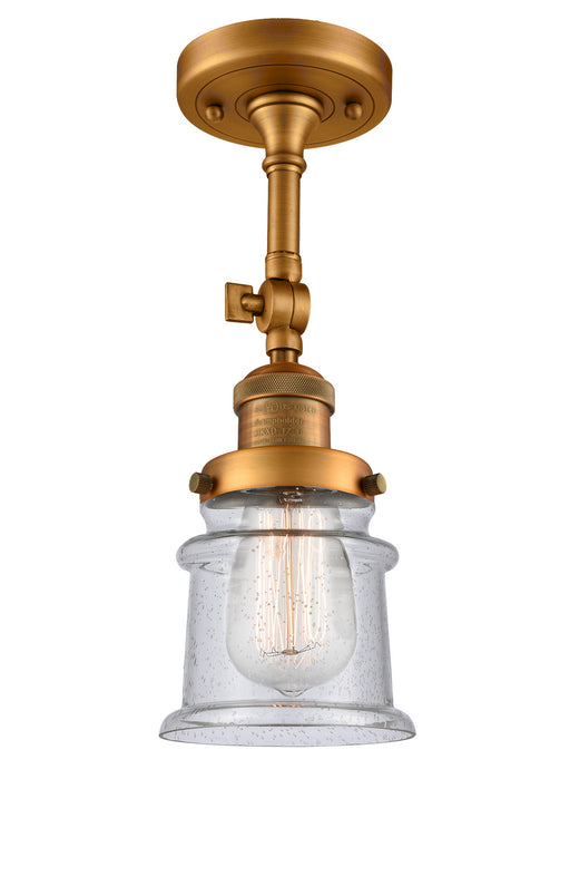 Innovations - 201F-BB-G184S - One Light Semi-Flush Mount - Franklin Restoration - Brushed Brass