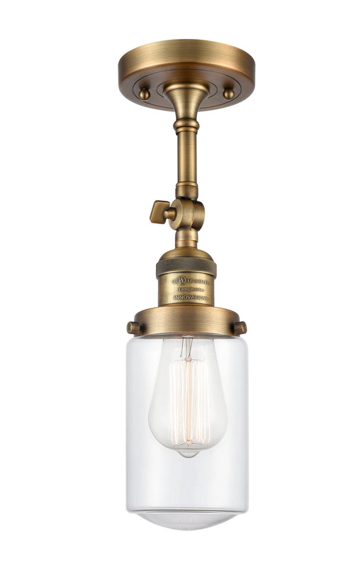 Innovations - 201F-BB-G312 - One Light Semi-Flush Mount - Franklin Restoration - Brushed Brass