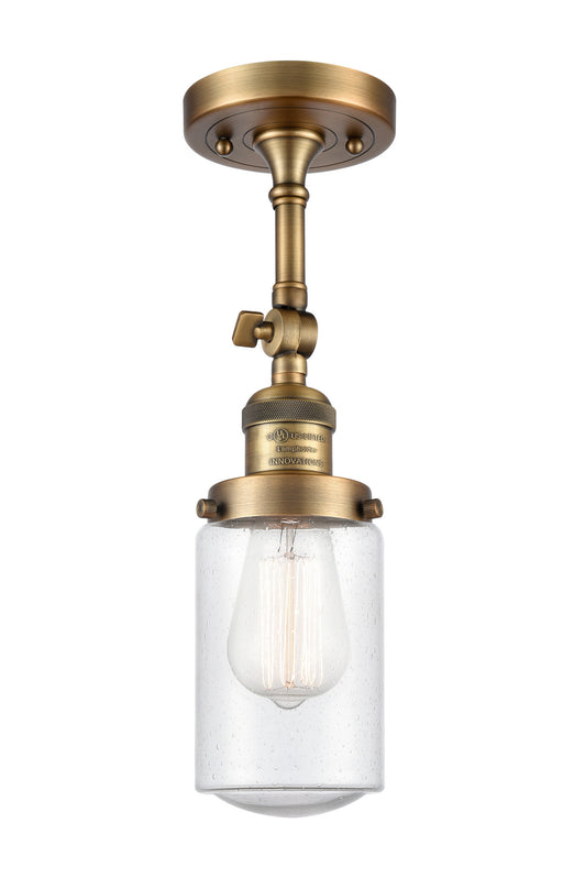 Innovations - 201F-BB-G314 - One Light Semi-Flush Mount - Franklin Restoration - Brushed Brass