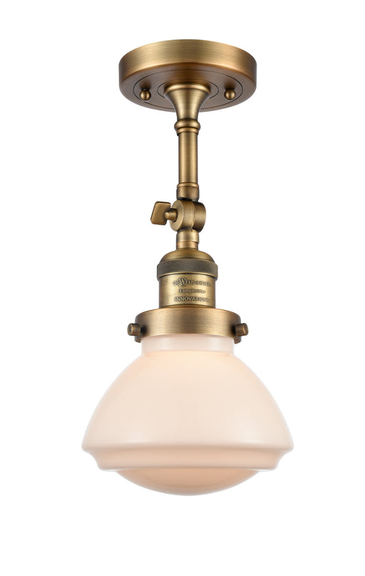 Innovations - 201F-BB-G321 - One Light Semi-Flush Mount - Franklin Restoration - Brushed Brass