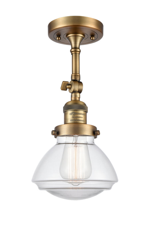 Innovations - 201F-BB-G322 - One Light Semi-Flush Mount - Franklin Restoration - Brushed Brass