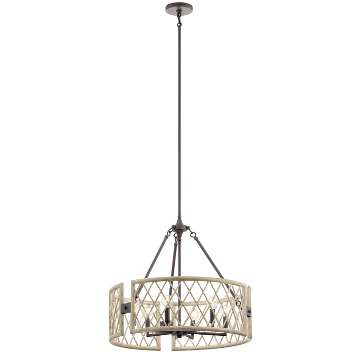 Kichler - 52077WWW - Six Light Chandelier - Oana - White Washed Wood
