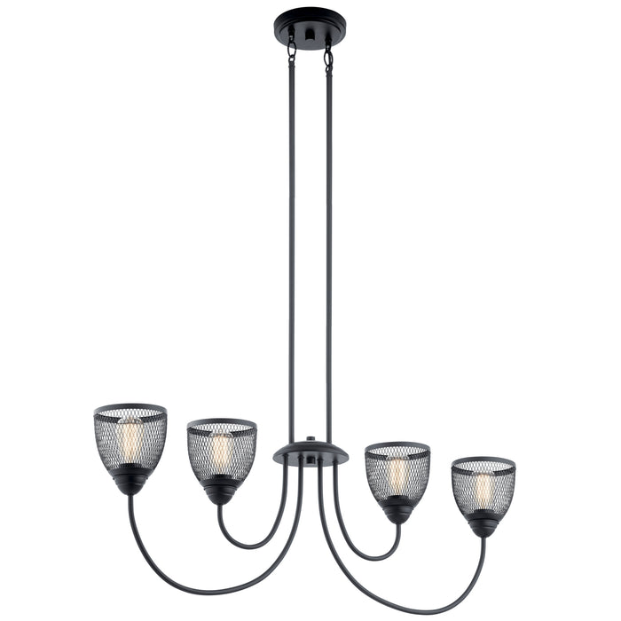 Kichler - 52273BK - Four Light Linear Chandelier - Voclain - Black