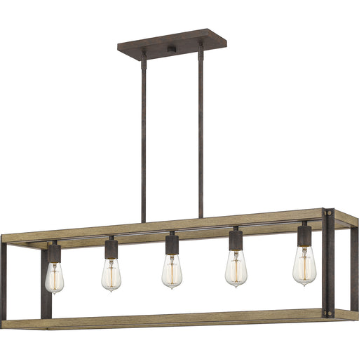 Quoizel - FNN542RK - Five Light Island Chandelier - Finn - Rustic Black