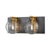 DVI Lighting - DVP40422BR+GR-RPG - Two Light Vanity - Tropea - Brass/Graphite w/ Ripple Glass