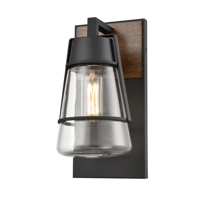 DVI Lighting - DVP44472BK+IW-CL - One Light Wall Sconce - Lake of the Woods Outdoor - Black/Ironwood On Metal w/ Clear Glass