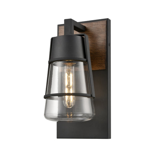 DVI Lighting - DVP44473BK+IW-CL - One Light Wall Sconce - Lake of the Woods Outdoor - Black/Ironwood On Metal w/ Clear Glass