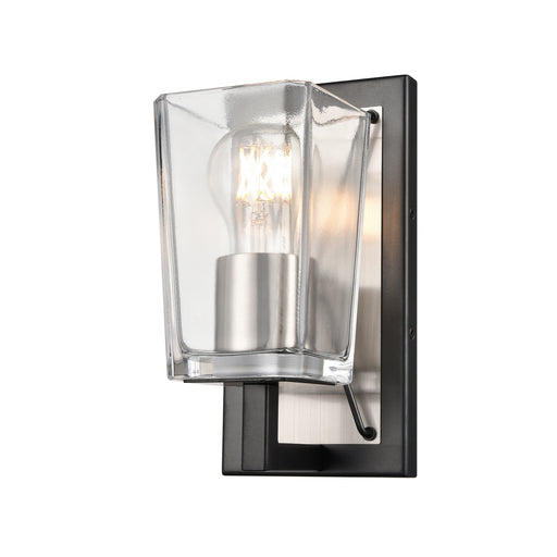 DVI Lighting - DVP46901SN+GR-CL - One Light Wall Sconce - Riverdale - Satin Nickel/Graphite w/ Clear Glass