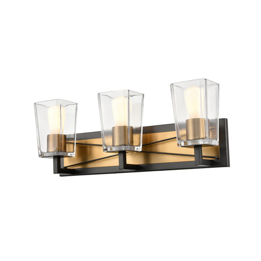 DVI Lighting - DVP46943BR+GR-CL - Three Light Vanity - Riverdale - Brass/Graphite w/ Clear Glass