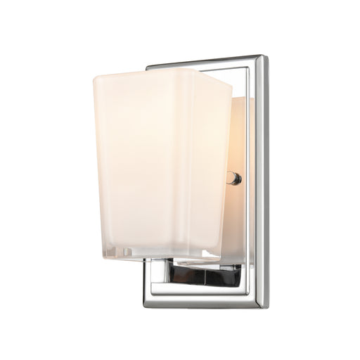 DVI Lighting - DVP47901CH-SSOP - One Light Wall Sconce - Riverside - Chrome w/ Silk Screen Opal Glass