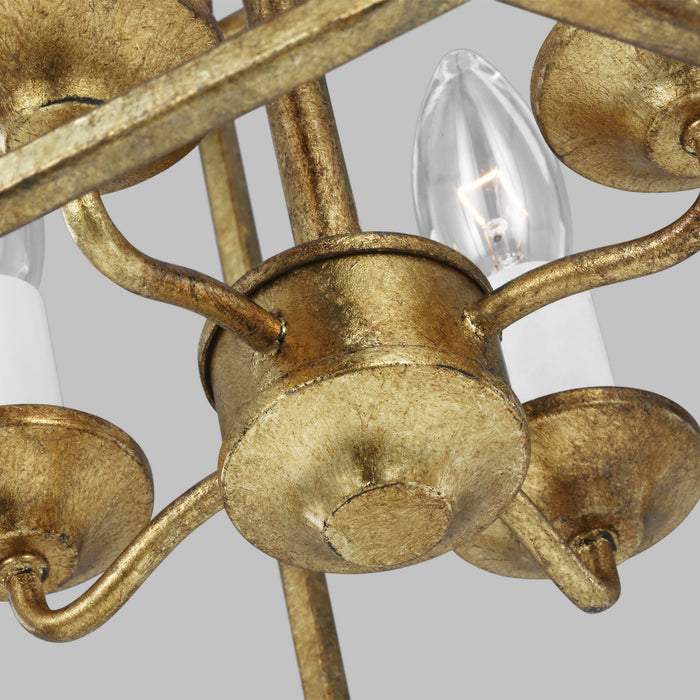 Four Light Pendant from the BANTRY HOUSE collection in Antique Gild finish