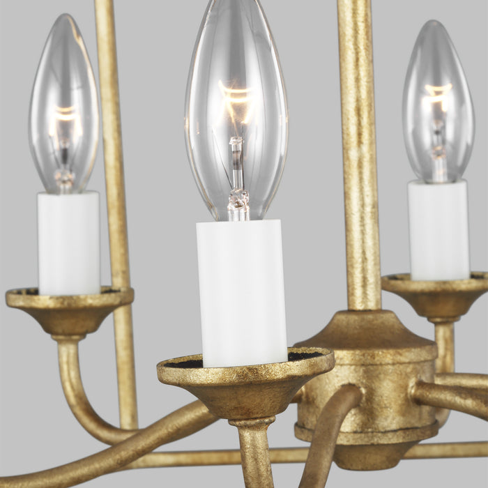 Six Light Chandelier from the BANTRY HOUSE collection in Antique Gild finish
