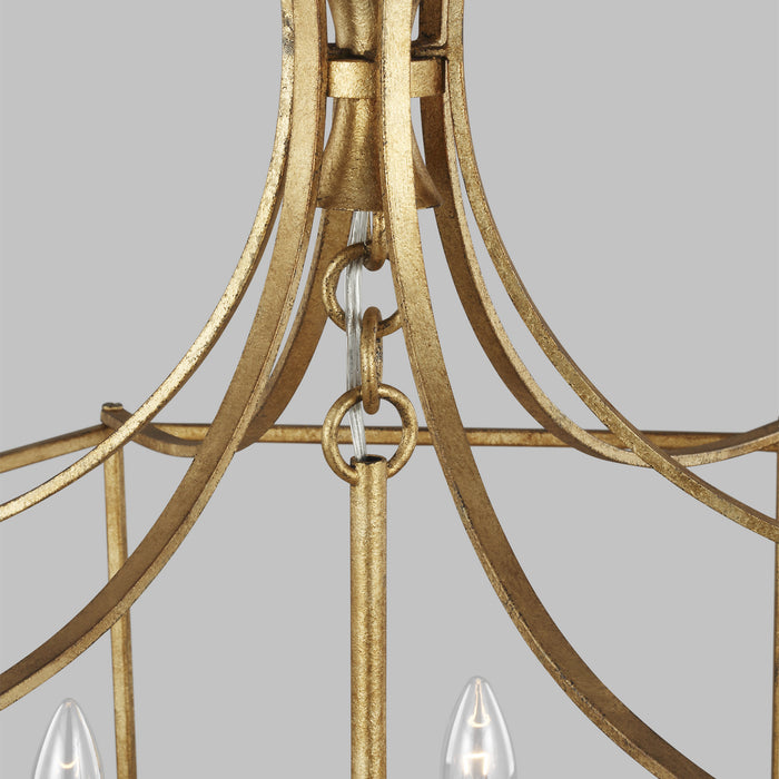 Six Light Chandelier from the BANTRY HOUSE collection in Antique Gild finish