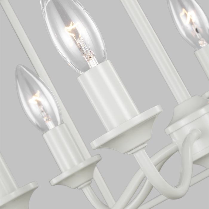 Six Light Chandelier from the BANTRY HOUSE collection in Gloss Cream finish