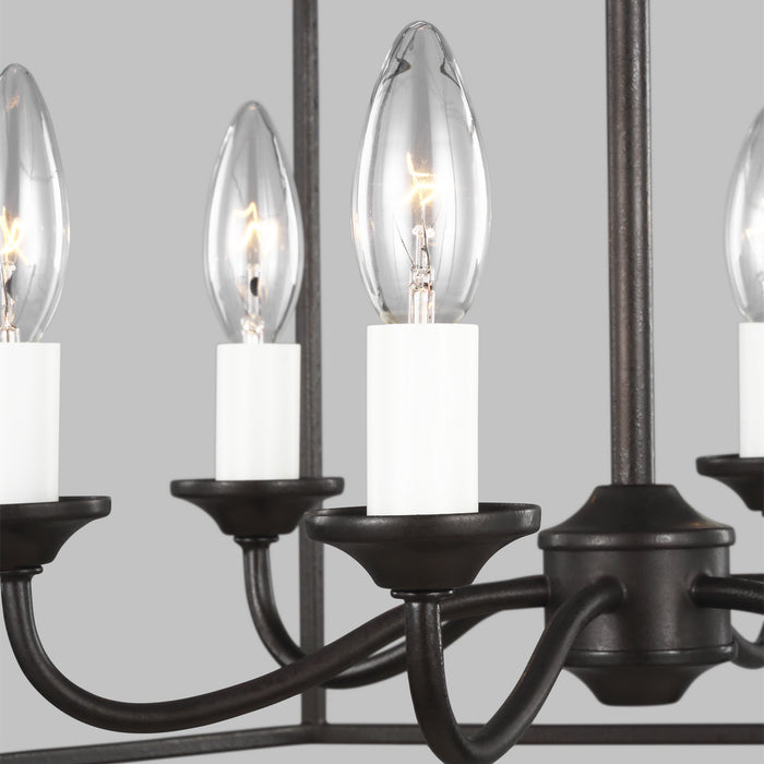 Six Light Chandelier from the BANTRY HOUSE collection in Smith Steel finish