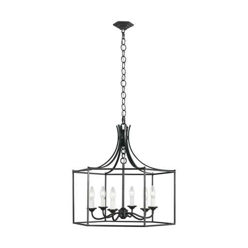 Generation Lighting - AC1046SMS - Six Light Chandelier - BANTRY HOUSE - Smith Steel