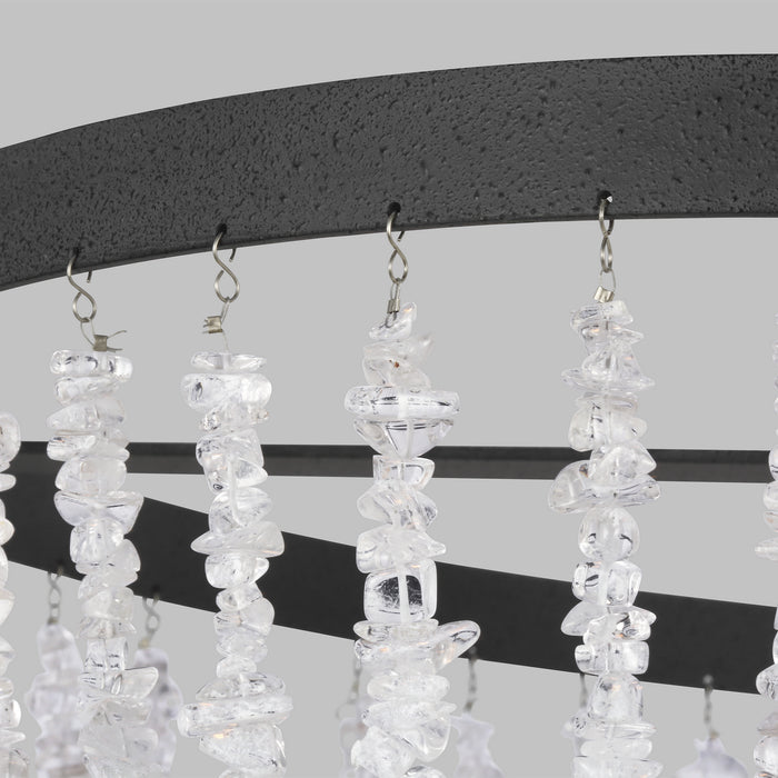 Five Light Chandelier from the LEON collection in Dark Weathered Zinc finish