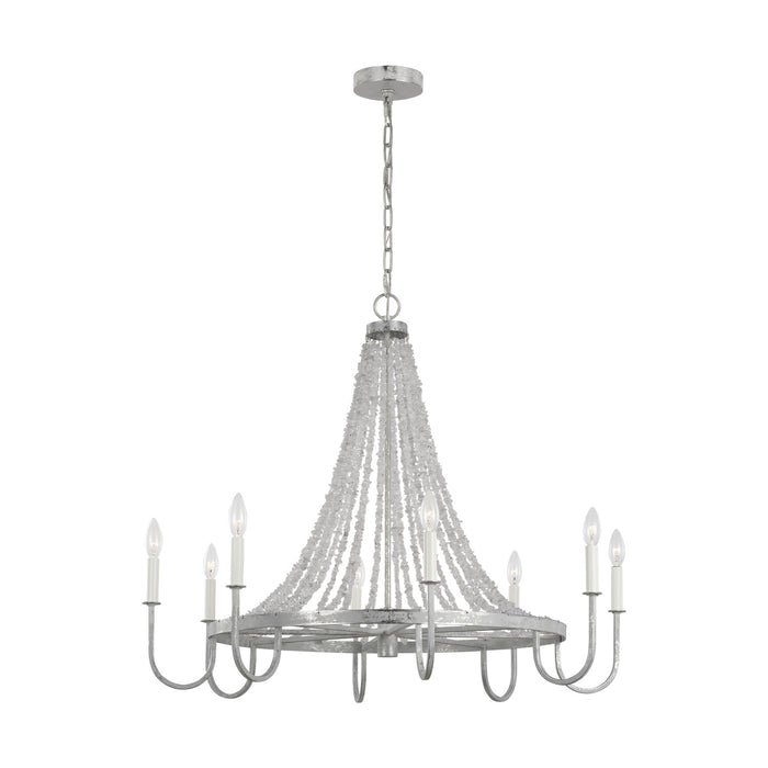 Eight Light Chandelier from the LEON collection in Salt Mist finish