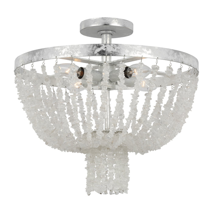 Four Light Flush Mount from the LEON collection in Salt Mist finish