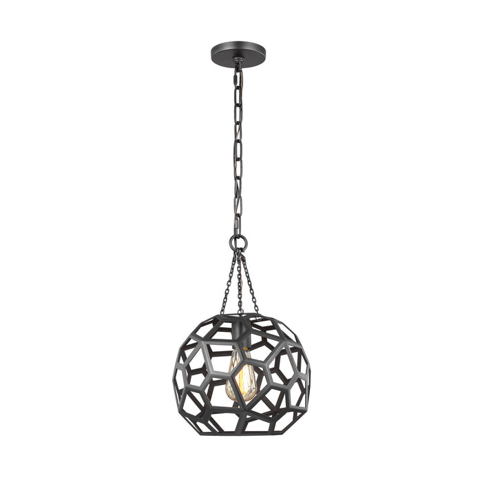 Generation Lighting - AP1051MBK - One Light Pendant - Feccetta - Midnight Black