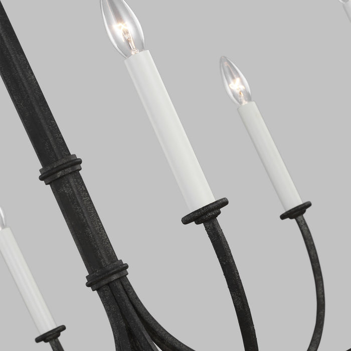 Six Light Chandelier from the CHAMPLAIN collection in Iron Oxide finish