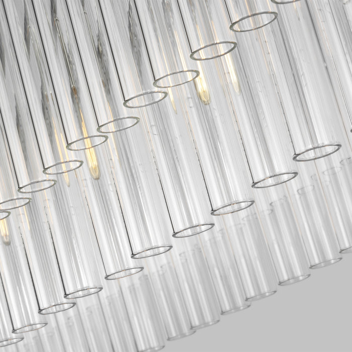 Seven Light Linear Chandelier from the BECKETT collection in Polished Nickel finish