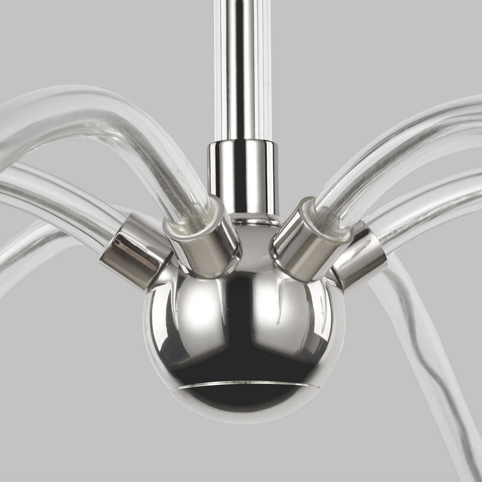 Six Light Chandelier from the HANOVER collection in Polished Nickel finish