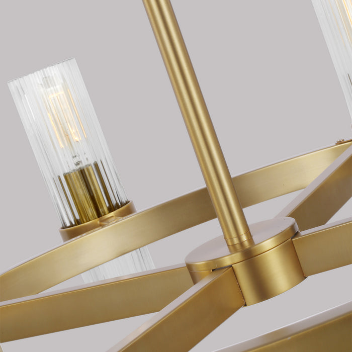 Eight Light Chandelier from the GENEVA collection in Burnished Brass finish
